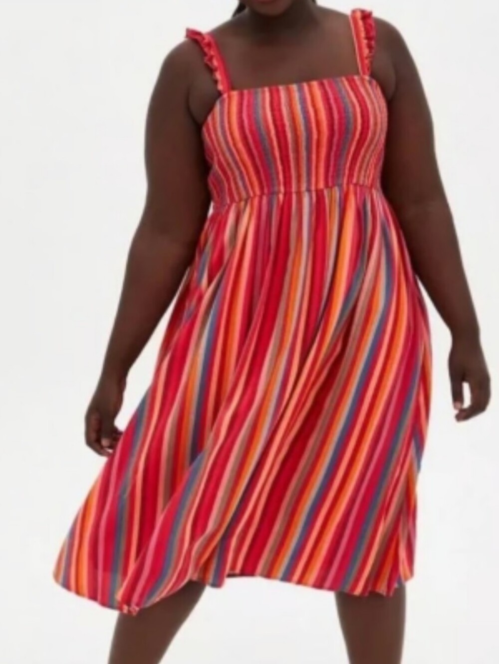 Torrid Smocked Bodice Midi Dress Size 2